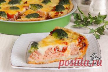 Киш с красной рыбой и брокколи — пошаговый рецепт с фото