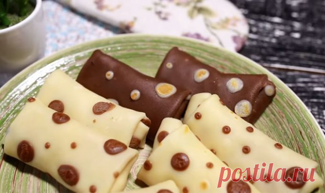 Как испечь необычные шоколадные и белые блины «в горошек» | www.kakprosto.ru | Дзен