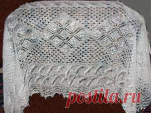 Ажурный палантин, связанный спицами / Блог им. Grey / Handlife.ru - творческая жизнь!