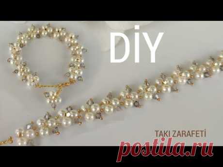 İnci zarafeti bileklik yapımı//How to make beaded bracelet with pearls /DİY
