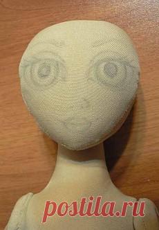 МК-ЧАСТЬ 3. РОСПИСЬ ЛИЦА И КРЕПЛЕНИЕ ВОЛОС ПО ТЕКСТИЛЬНОЙ "ШАРНИРКЕ" СТРЕКОЗЕ.