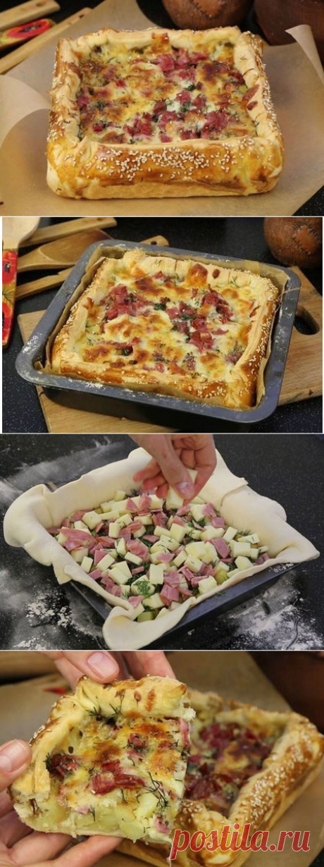 Пирог с картошкой &quot;Деревенский&quot;

Сытный, ароматный и просто очень вкусный пирог. Хорош как в холодном, так и в теплом виде. Совсем немного теста и много-много начинки. Если свободного времени совсем мало, а хочется чего-то вкусного, такой рецепт идеально подойдет!