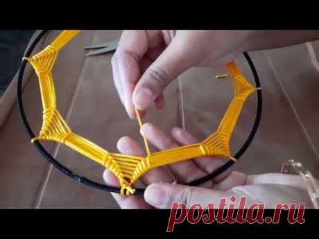 Pikachu themed dreamcatcher pattern | Home decor | Dreamcatcher tutorial | webbing designs