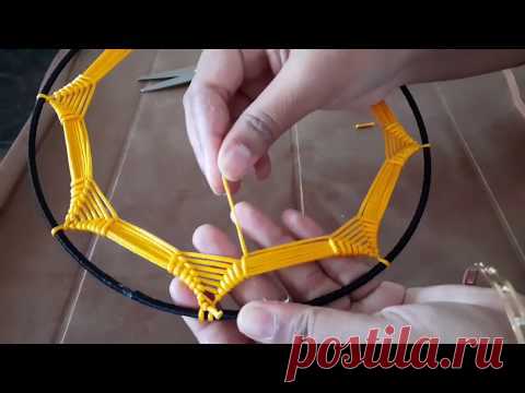 Pikachu themed dreamcatcher pattern | Home decor | Dreamcatcher tutorial | webbing designs