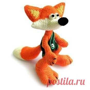 вязаный лисенок