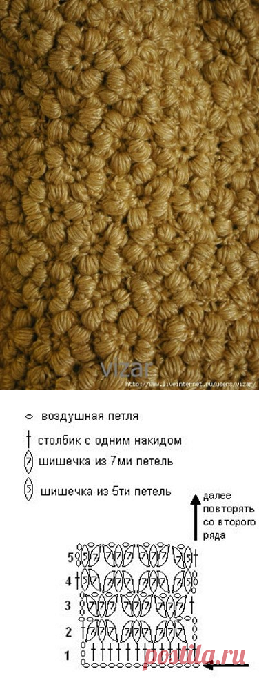 "Каракулевый" узор крючком