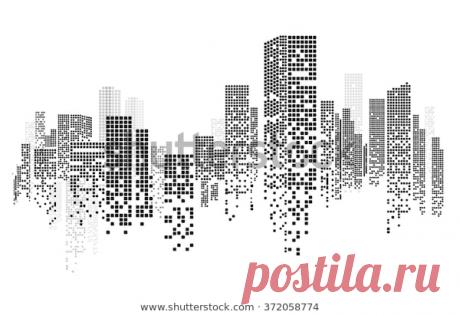 Стоковая векторная графика «Строительство и городская иллюстрация, Городская сцена» (без лицензионных платежей), 372058774