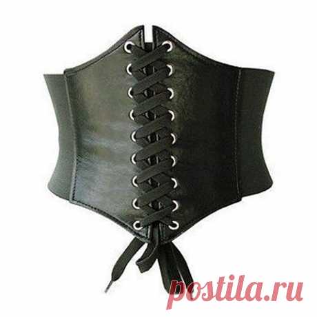 Широкий ремень женский чистого цвета на шнурках (Черный) | Sammydress.com