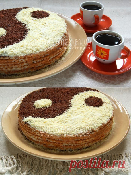 Торт из вафельных коржей Инь-Ян, рецепт с пошаговыми фото | Все Блюда