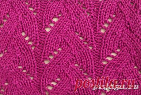Плетеный ажурный узор спицами