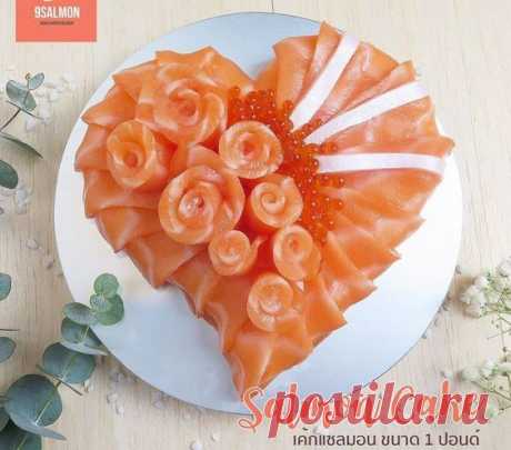 СЕРДЕЧКО ИЗ КРАСНОЙ РЫБЫ И КРАСНОЙ ИКРЫ