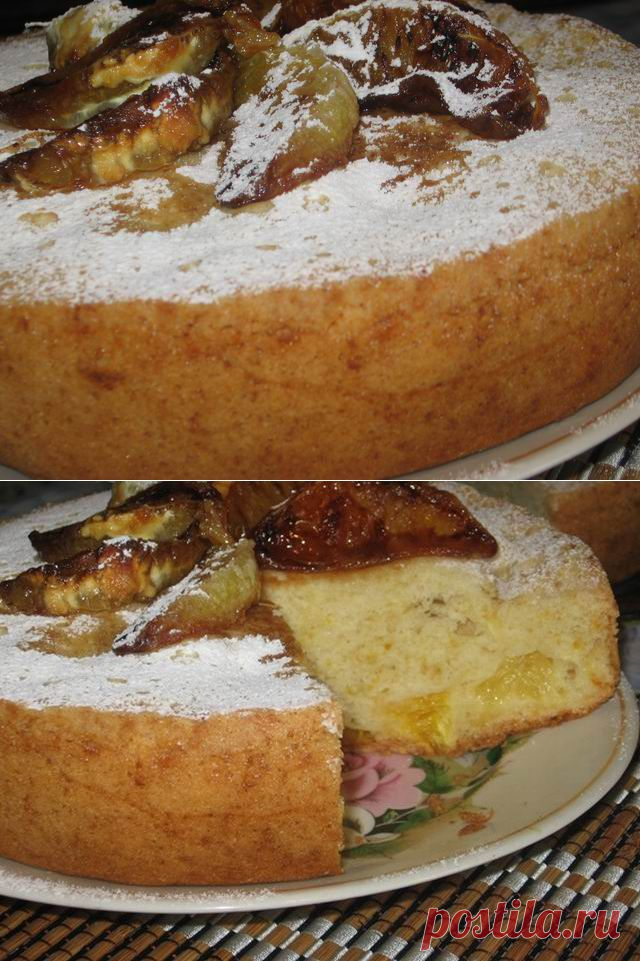 Шарлотка с апельном в мультиварке.