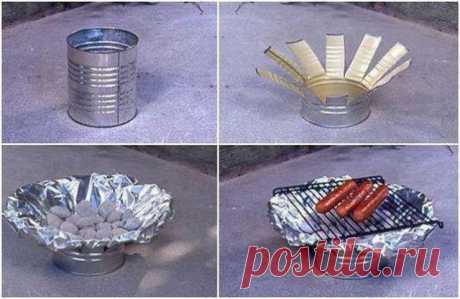 Мини жаровня из жестяной банки