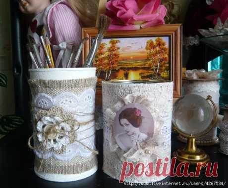 Красивый декор жестяных баночек от кофе — DIYIdeas