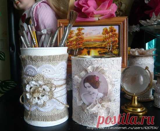 Красивый декор жестяных баночек от кофе — DIYIdeas