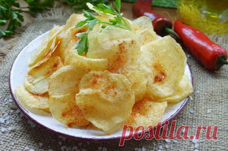 Чипсы в микроволновке из картошки в домашних условиях.