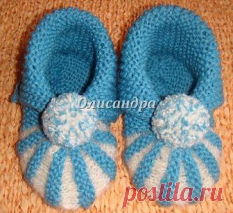 Тапочки"зефирки"(спицами МК)