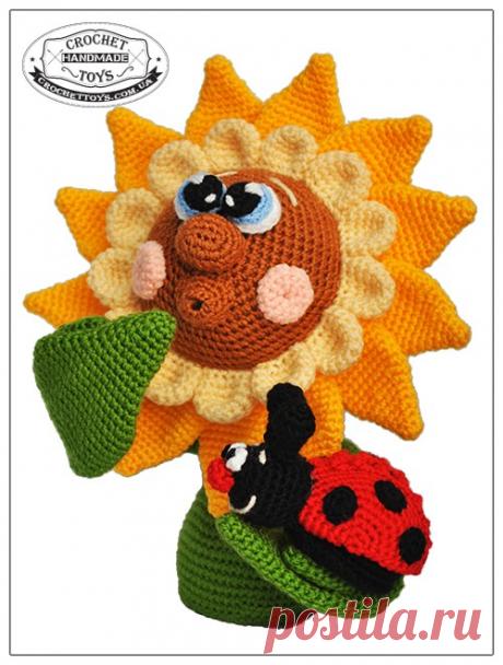 Вязаный подсолнух Любопышка - CrochetToys. Игрушки ручной работы
