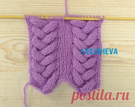 Узоры спицами: оригинальные объемные косы в стиле Лало Кажется, что косу заплели руками из отдельных вязаных шнурков :)