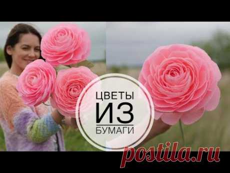 Paper peonies / Цветы из бумаги на стебле / DIY TSVORIC