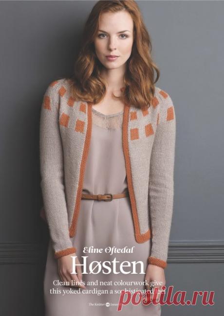 Вяжем жакет с круглой кокеткой Hosten