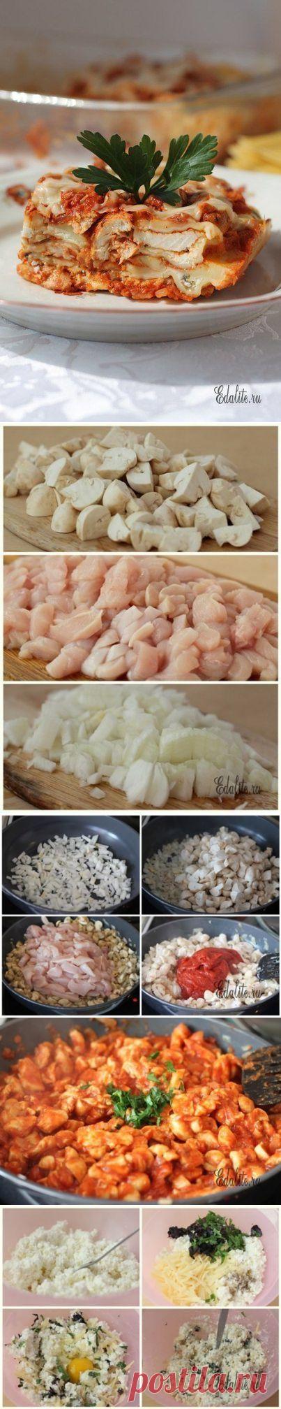 Лазанья с куриной грудкой и творогом | Готовим вместе
