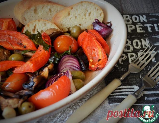 Овощи с шампиньонами печёные – кулинарный рецепт