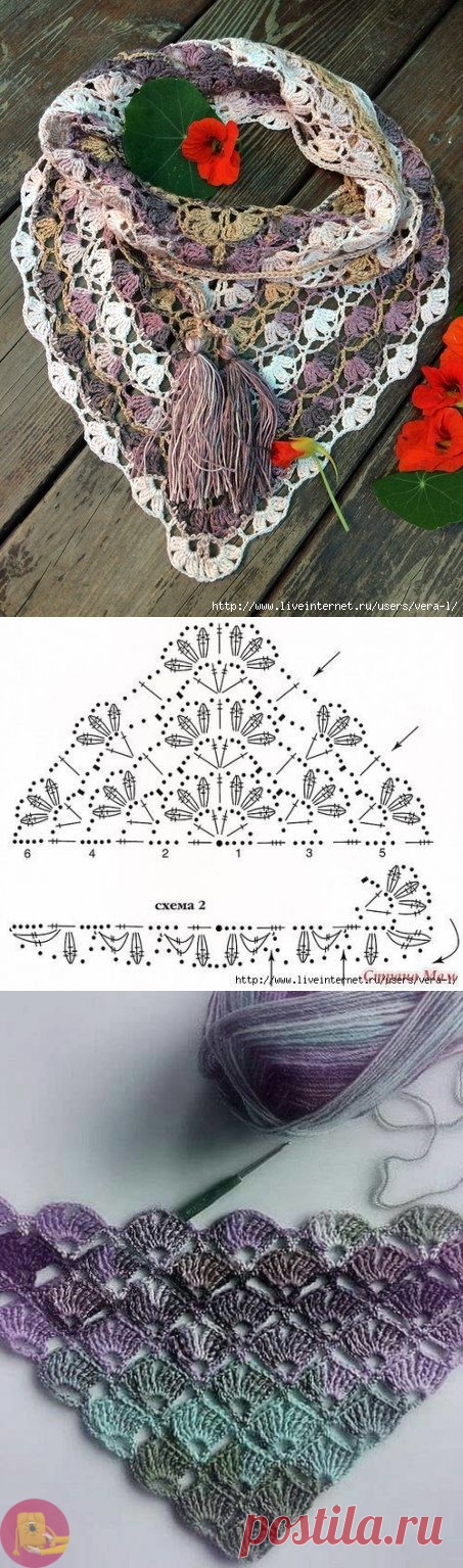 Узоры для шалей и бактусов крючком. Схемы. / DIYIdeas