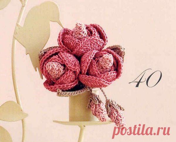 вязаные цветочки