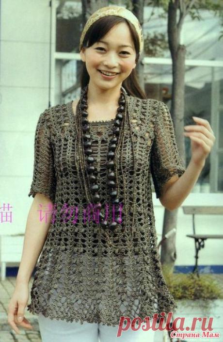 Ажурная туника изысканным узором. Крючок. - ВЯЗАНАЯ МОДА+ ДЛЯ НЕМОДЕЛЬНЫХ ДАМ - Страна Мам