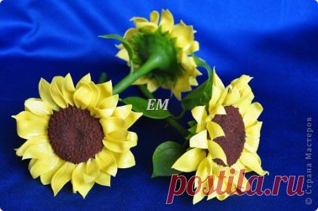 Подсолнухи из холодного фарфора | Умелые ручки