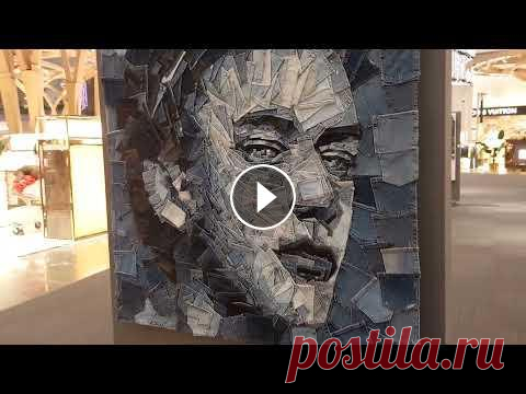 Необычная выставка в Новом аэропорту Стамбула. Портреты из старых уже ненужных вещей....