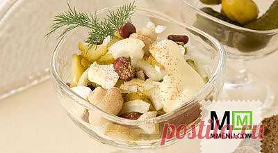 Салат из фасоли с шампиньонами - кулинарный рецепт. Миллион Меню