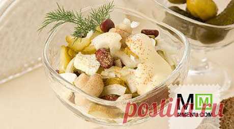 Салат из фасоли с шампиньонами - кулинарный рецепт. Миллион Меню