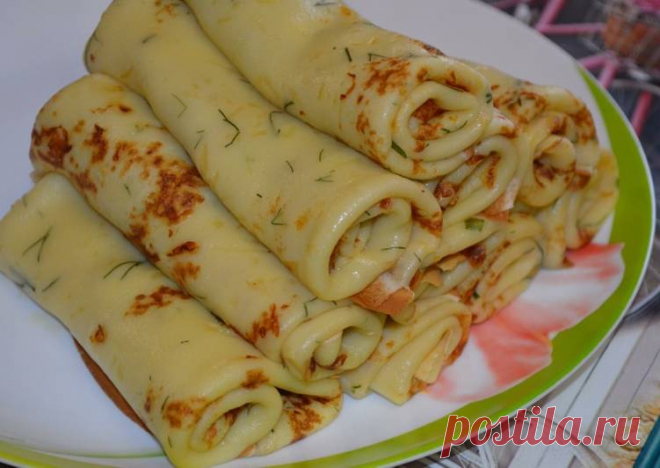 Блины с сыром и зеленью - пошаговый рецепт с фото. Автор рецепта Ольга . - Cookpad
