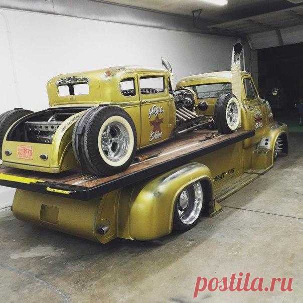 Эпичный дуэт готовый к любым приключениям. 1953 Ford C750 и 1930 Model A от мастеров Hogie Shine
