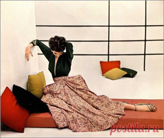 Model, Kodachrome by Lillian Bassman, Harper's Bazaar, April 1949