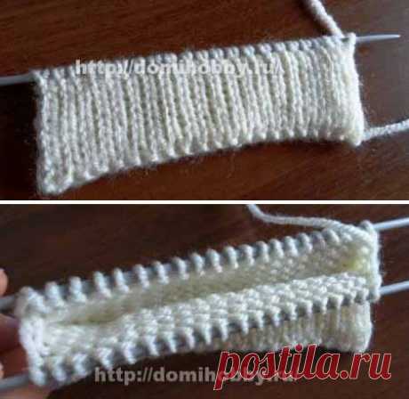 Двойная резинка спицами