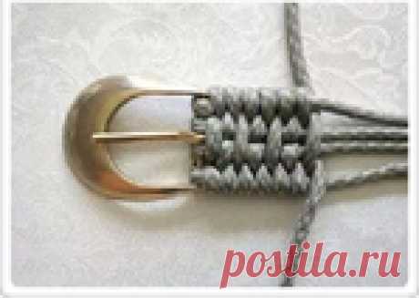 Плетение ремня на пряжке в технике макраме