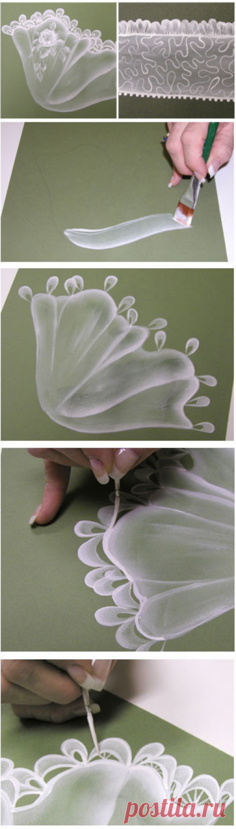 step-by-step sheer rose doily & lace trim