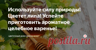 Используйте силу природы! Цветет липа! Успейте приготовить ароматное целебное варенье! Цветки липы с незабываемым тонким медовым ароматом заготавливали и использовали в лечебных целях издревле  на Руси! Чай, настой, отвар из липового цвета - первые  средства при простудных заболеваниях. Но не только при этих недугах его  применяют по сегодняшний день, как в народной, так и традиционной медицине.
Цветки липы содержат эфирные масла, флавоноиды, дубильные вещества, сапонины (кверцетин,