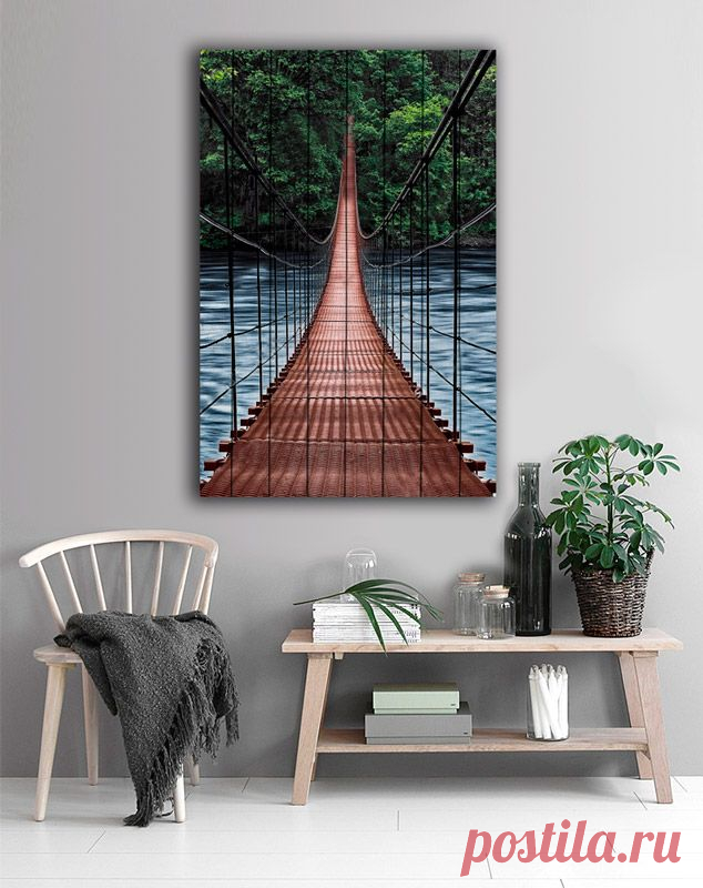Картина "Мост в джунгли" по цене от 5900 руб. Размеры: 60x90 см, 80x120 см, 100x150 см, 120x180 см. Срок изготовления: 2-3 дня.