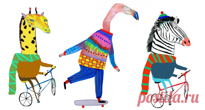 flamingo illustration, children's illustrator, hire an illustrator, illustration for children, animal art, skateboard art, design, logo, editorial, colorful, artist, illustrator - Ashley Percival Illustration