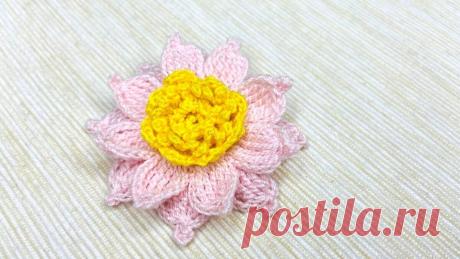 Мастер-класс по вязанию крючком цветка лотоса. | Повязули. Вязание крючком и вязание С2С. | Яндекс Дзен