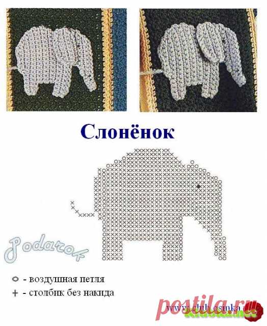 Аппликации Животные и Птицы Крючком (Очень много) » Клубка.Нет - Все о вязании крючком