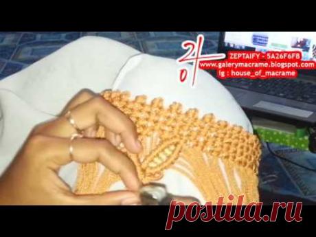 Tutorial Tas Tali Kur Membuat motif daun variasi warna ke 2  by zeptaifyx