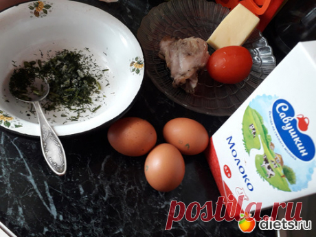 Яичные блинчики с сыром, мясом, зеленью и помидорами | Дневники - на Diets.ru