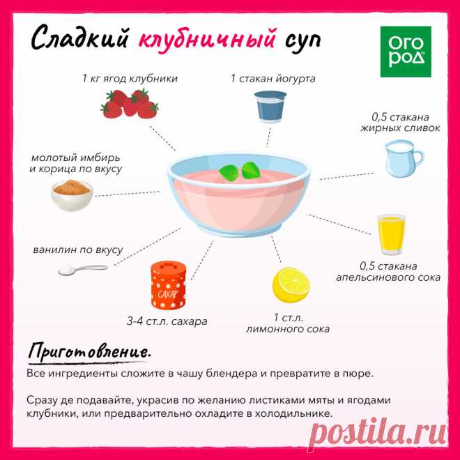 Сладкий клубничный суп