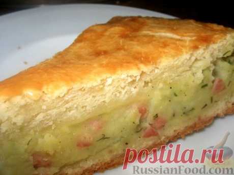 Рецепт: Пирог с картофелем и ветчиной на RussianFood.com