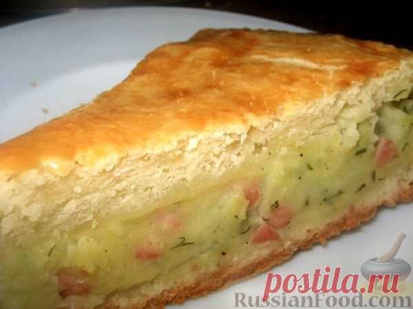 Рецепт: Пирог с картофелем и ветчиной на RussianFood.com